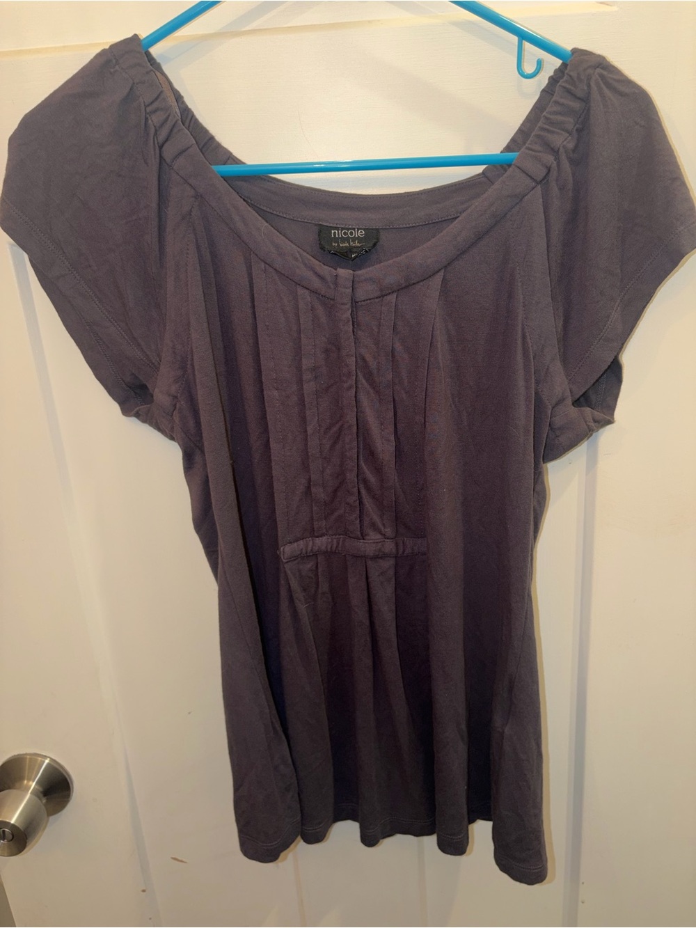 Nicole Washed Purple Short Sleeve Tunic